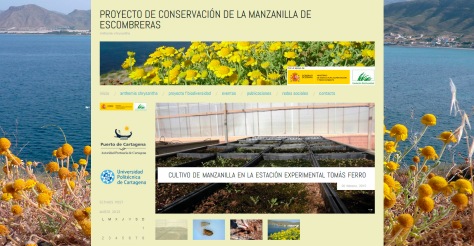 Detalle del blog del Proyecto de conservación de la manzanilla de Escombreras